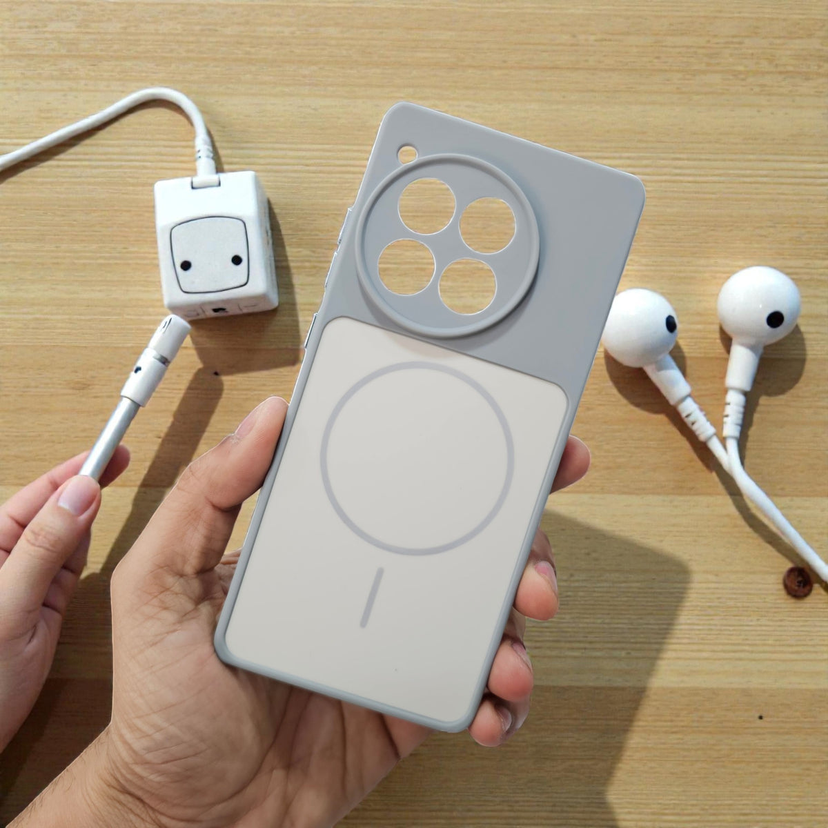 OnePlus 12R 5g Premium Magsafe Printed New Candy Color Back Case - Grey