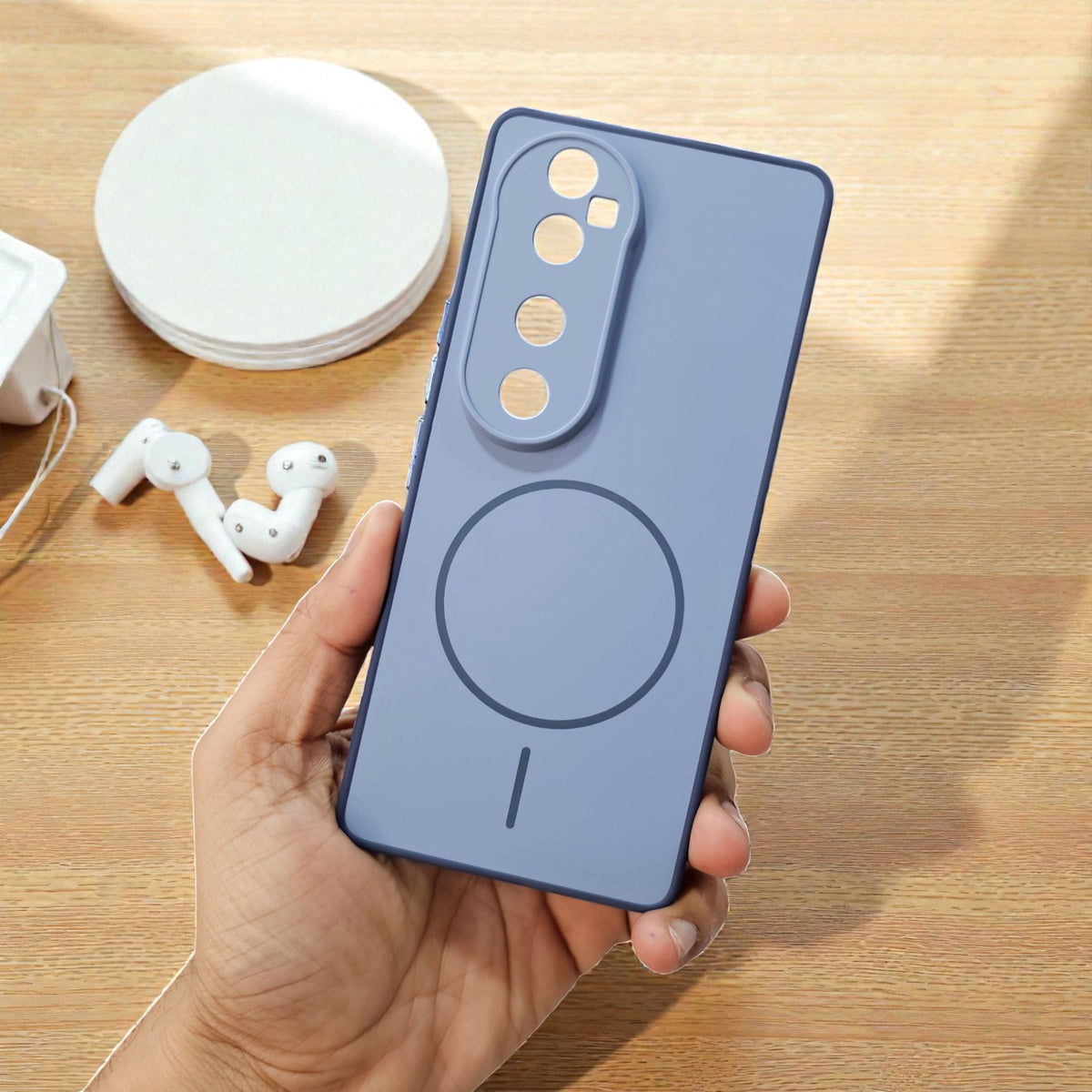 Vivo V40/V40 Pro 5g Premium Magsafe Printed Candy Color Back Case - Blue
