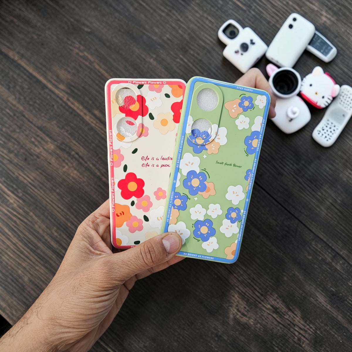 (Pack Of 2)Vivo Y100 5g Premium Flower Printed Girlish Back Case Cover - Combo 1
