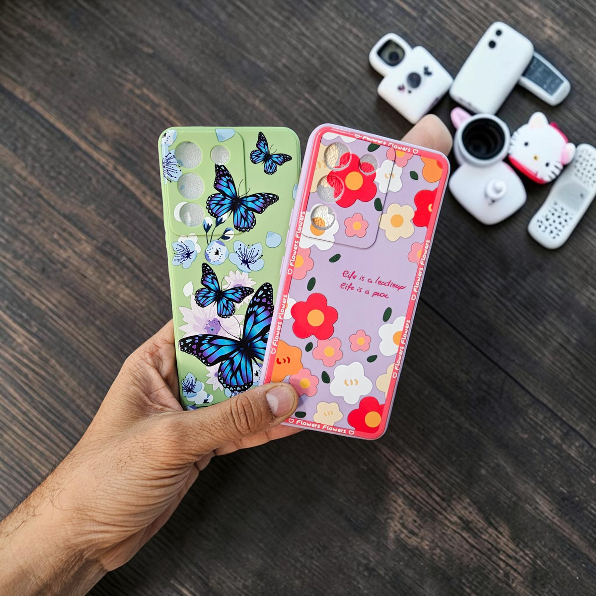(Pack Of 2)Vivo Y200 5g Premium Flower Printed Girlish Back Case Cover - combo 2