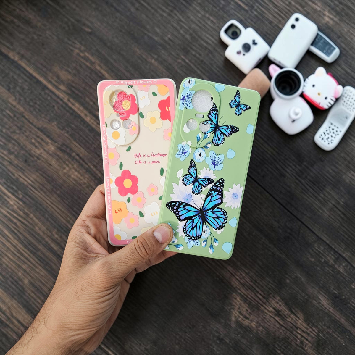 (Pack Of 2)Oppo Reno 10 Pro 5g Premium Flower Printed Girlish Back Case Cover - combo 2