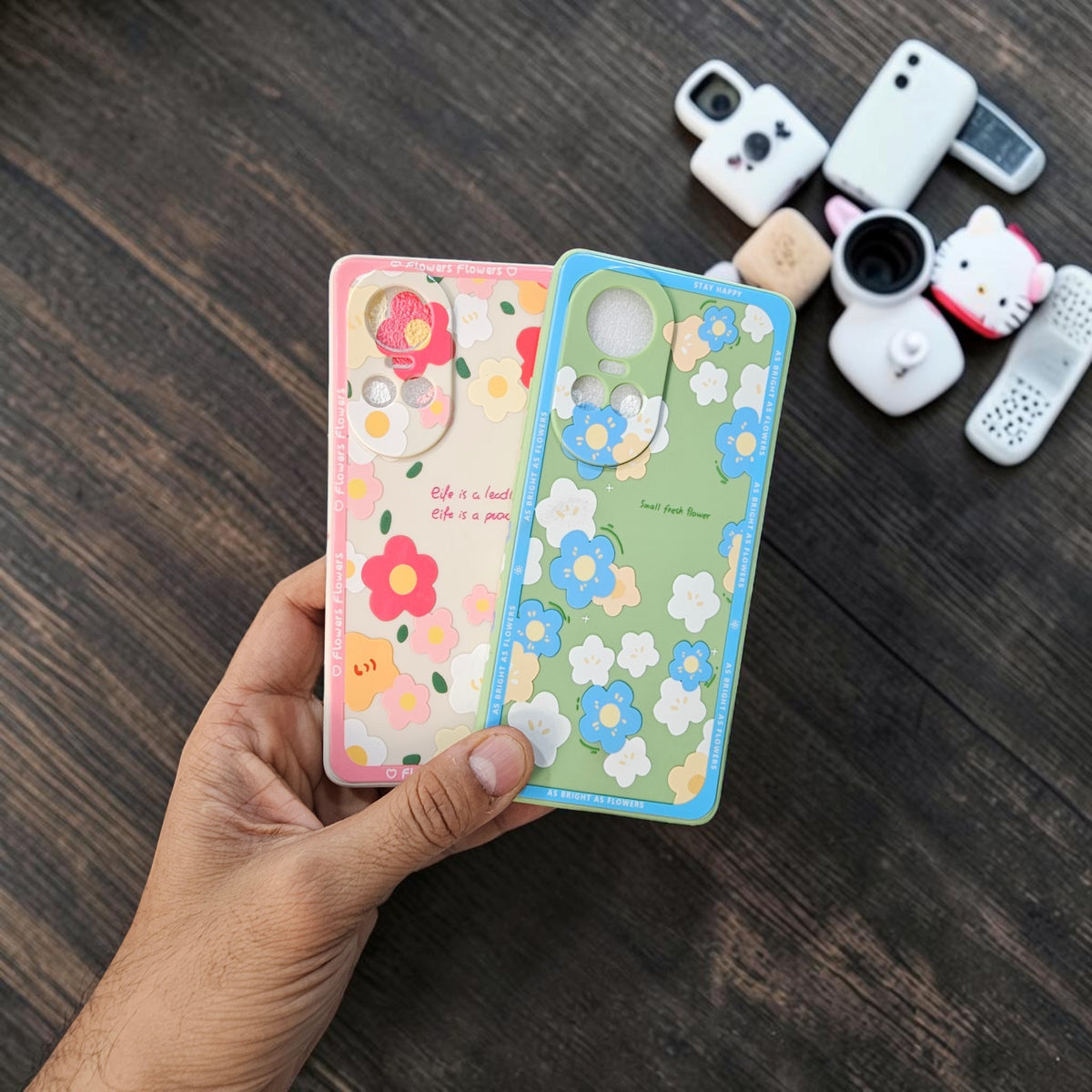 (Pack Of 2)Oppo Reno 10 Pro 5g Premium Flower Printed Girlish Back Case Cover - Combo 1
