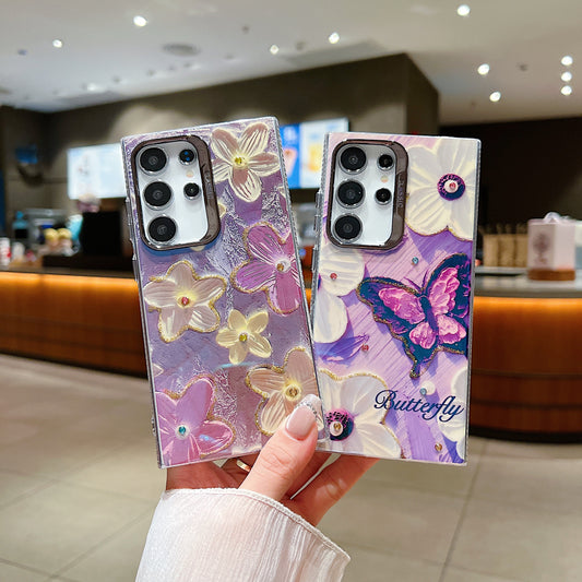 Samsung S23 Ultra 5G 3D Hot Trending Rhinestone Flowers case - Pattern 1