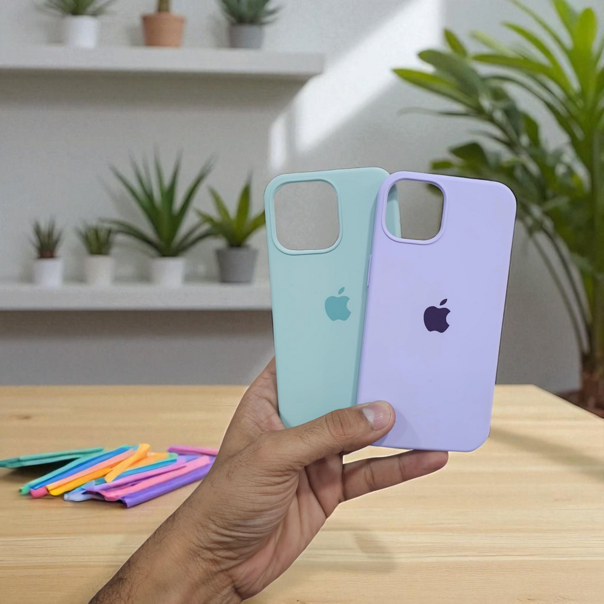 (Pack of 2) Silicone Case Cover for iPhone 13 5G - Combo 7