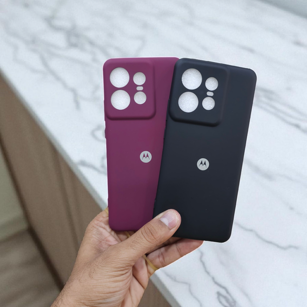 (Pack of 2) Silicone Case Cover for Motorola Moto EDGE 50 Pro 5G - Combo 2