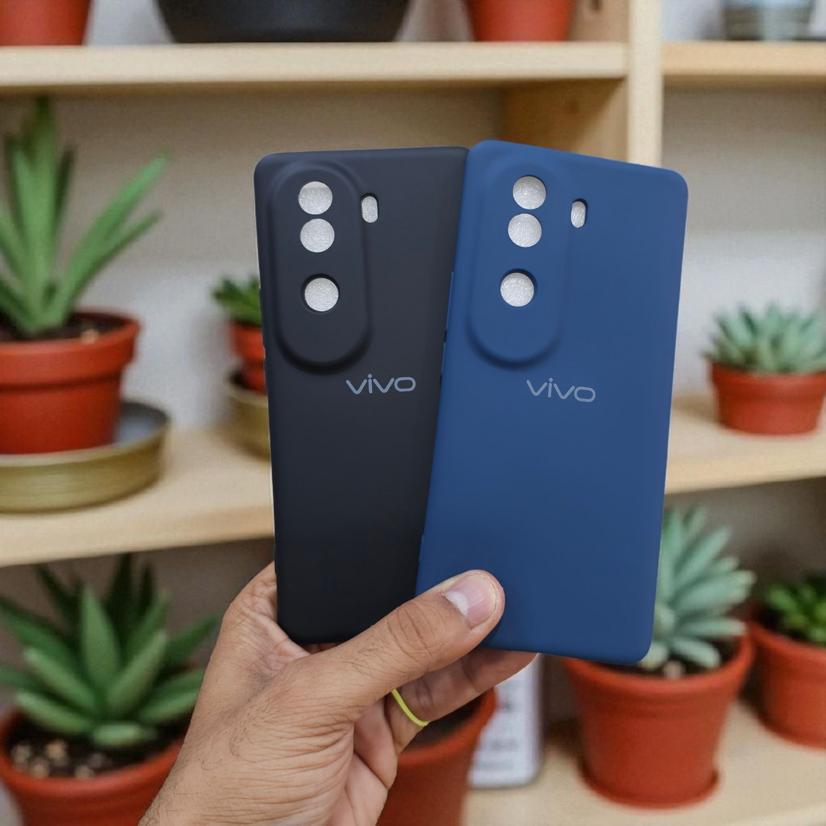 (Pack of 2) Silicone Case Cover for Vivo V40e / iQOO Z9s 5G - Combo 2
