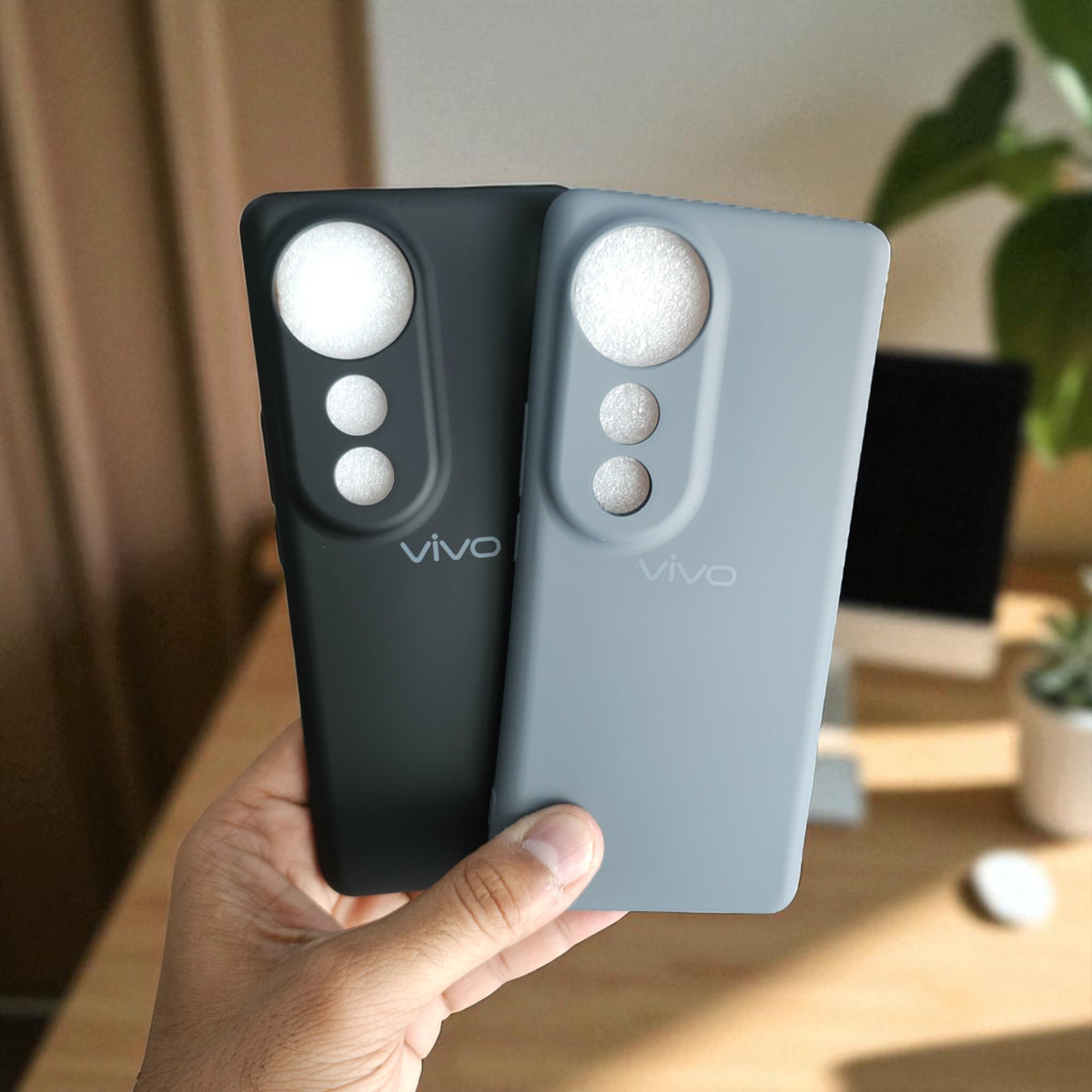 (Pack of 2) Silicone Case Cover for Vivo V40 5G - Combo 5