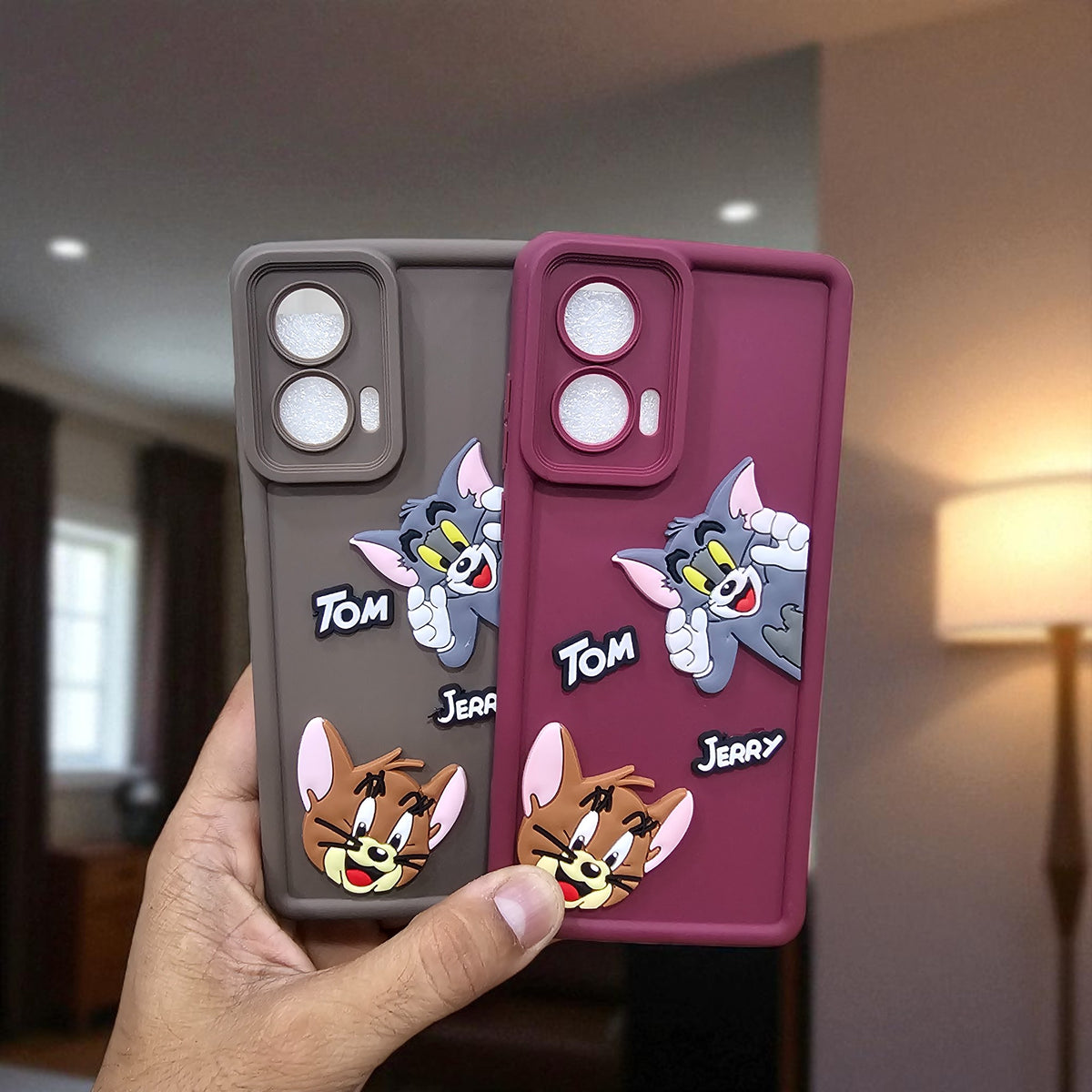 (Pack of 2)Motorola Moto G85 5G Soft Silicone tom & jerry Back Cover Case - Combo 1