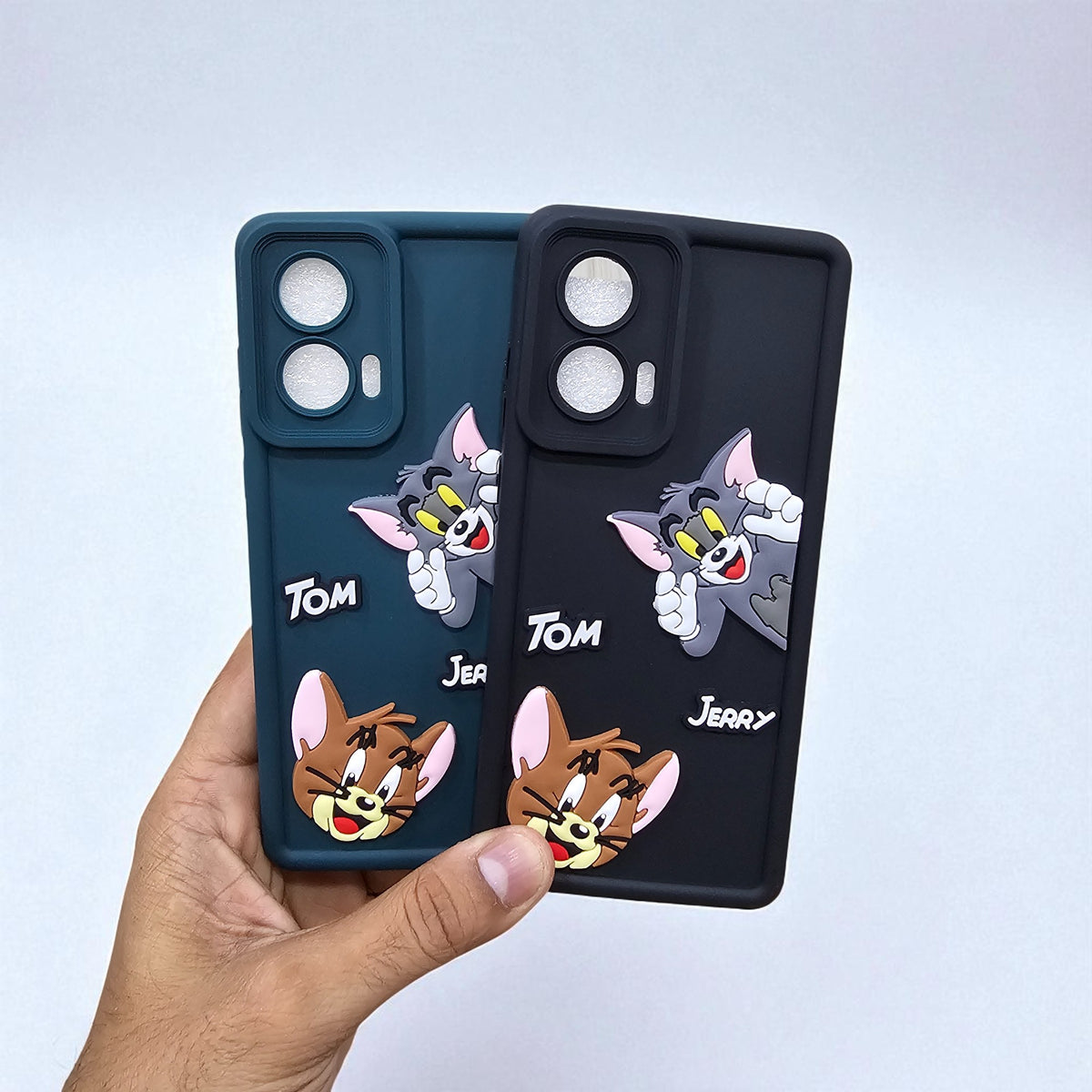 (Pack of 2)Motorola Moto G85 5G Soft Silicone tom & jerry Back Cover Case - Combo 2