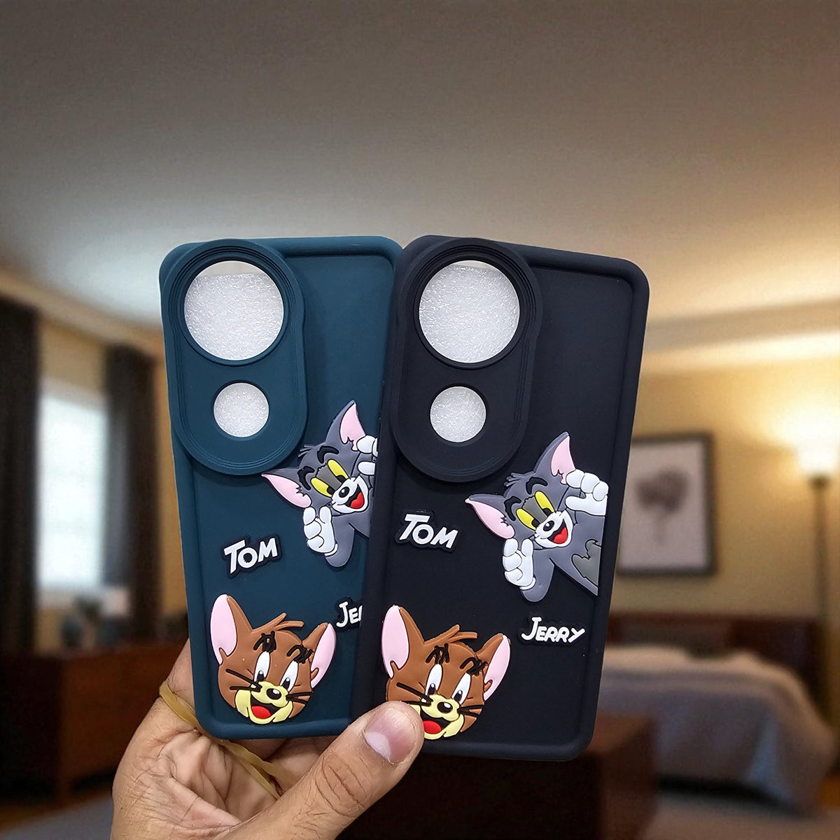 (Pack of 2)Vivo V50/V50e 5G Soft Silicone tom & jerry Back Cover Case - Combo 1