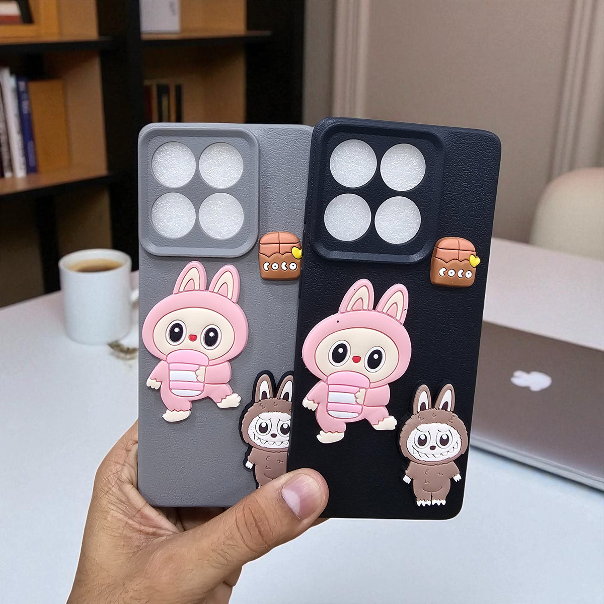 (Pack of 2)Motorola Moto Edge 60 Fusion 5g Soft Silicone Labubu Phone Back Case Cover - Combo 1