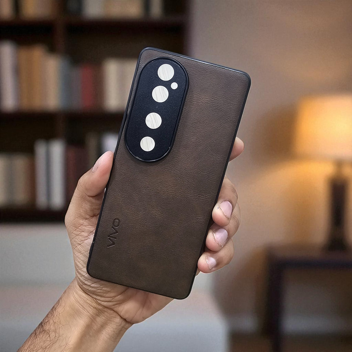 Vivo V40/V40 Pro 5g Premium Leather Back Case Cover - brown
