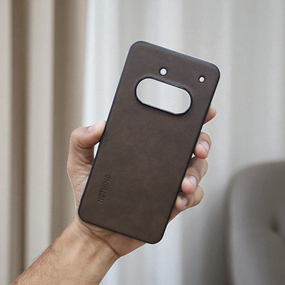 Nothing Phone 3A 5g Premium Leather Back Case Cover - Brown