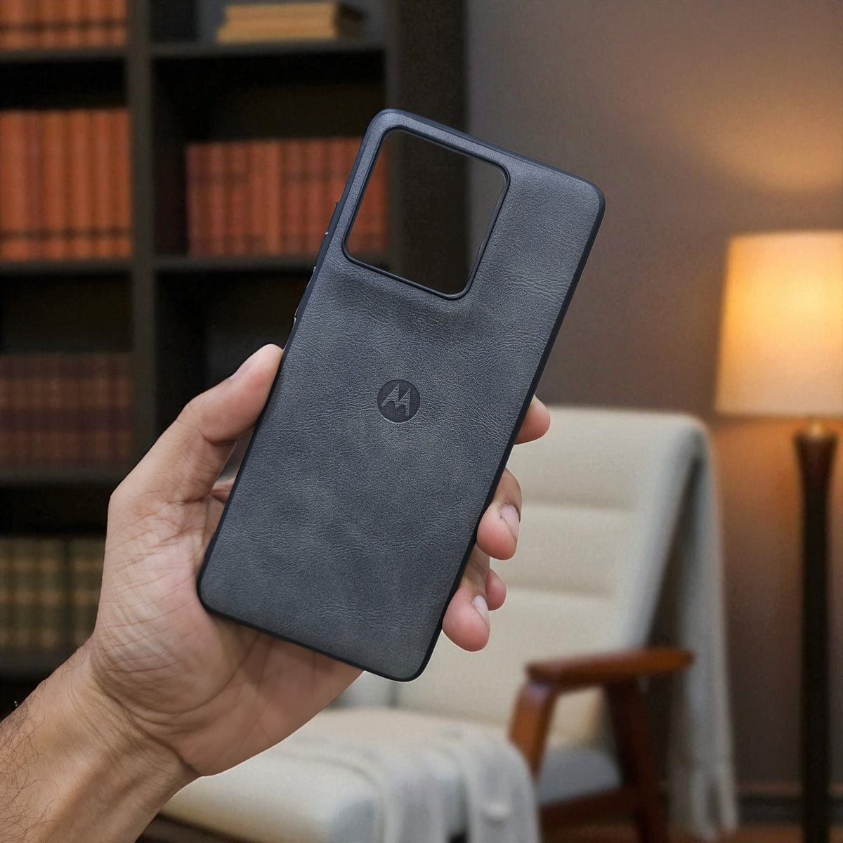 Motorola Moto Edge 60 Fusion 5g Premium Leather Back Case Cover - grey
