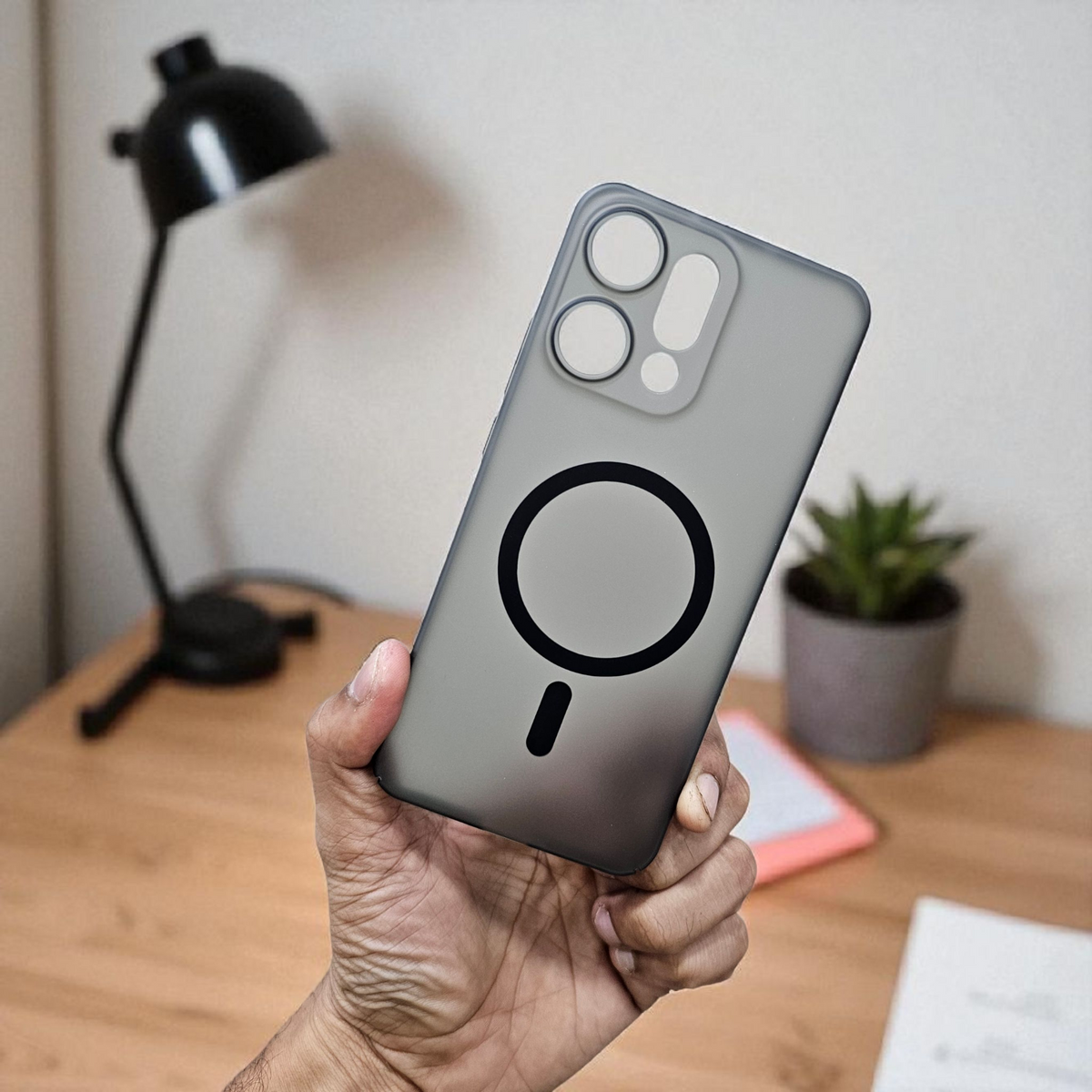Oppo Reno 14 5G Premium Magnetic Frosted Ultra Slim Back Case - Frosted Black