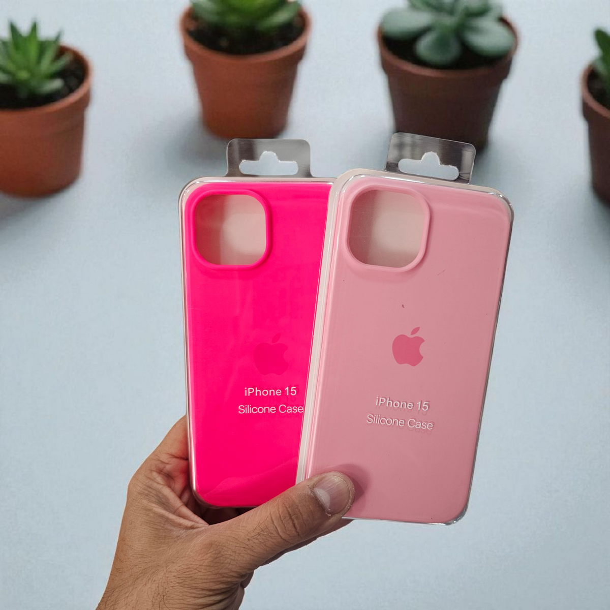 (Pack of 2) Silicone Case Cover for Apple iPhone 15 5G - Combo 4
