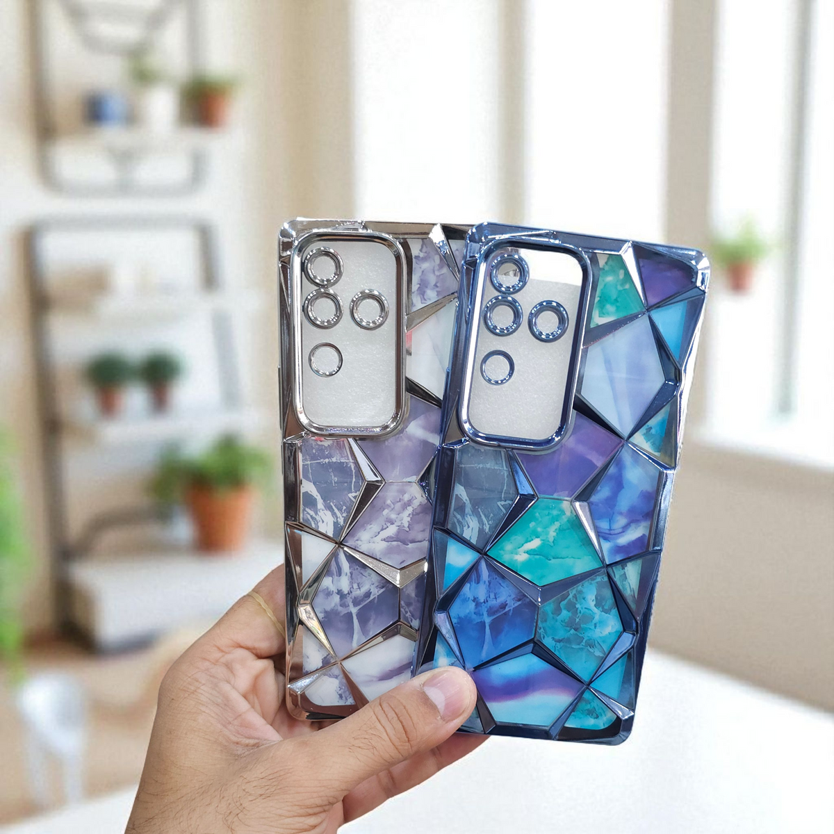 (Pack of 2) Vivo V30 Gradient Glitter Daimond Back Case Cover - Combo 2
