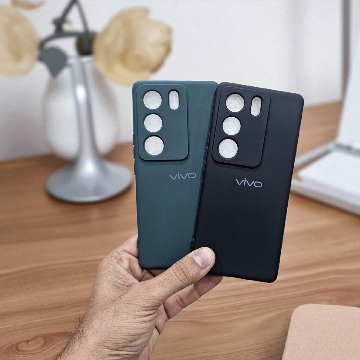 (Pack of 2) Vivo V29/V29 Pro 5G Silicone Back Case Cover - Combo 1