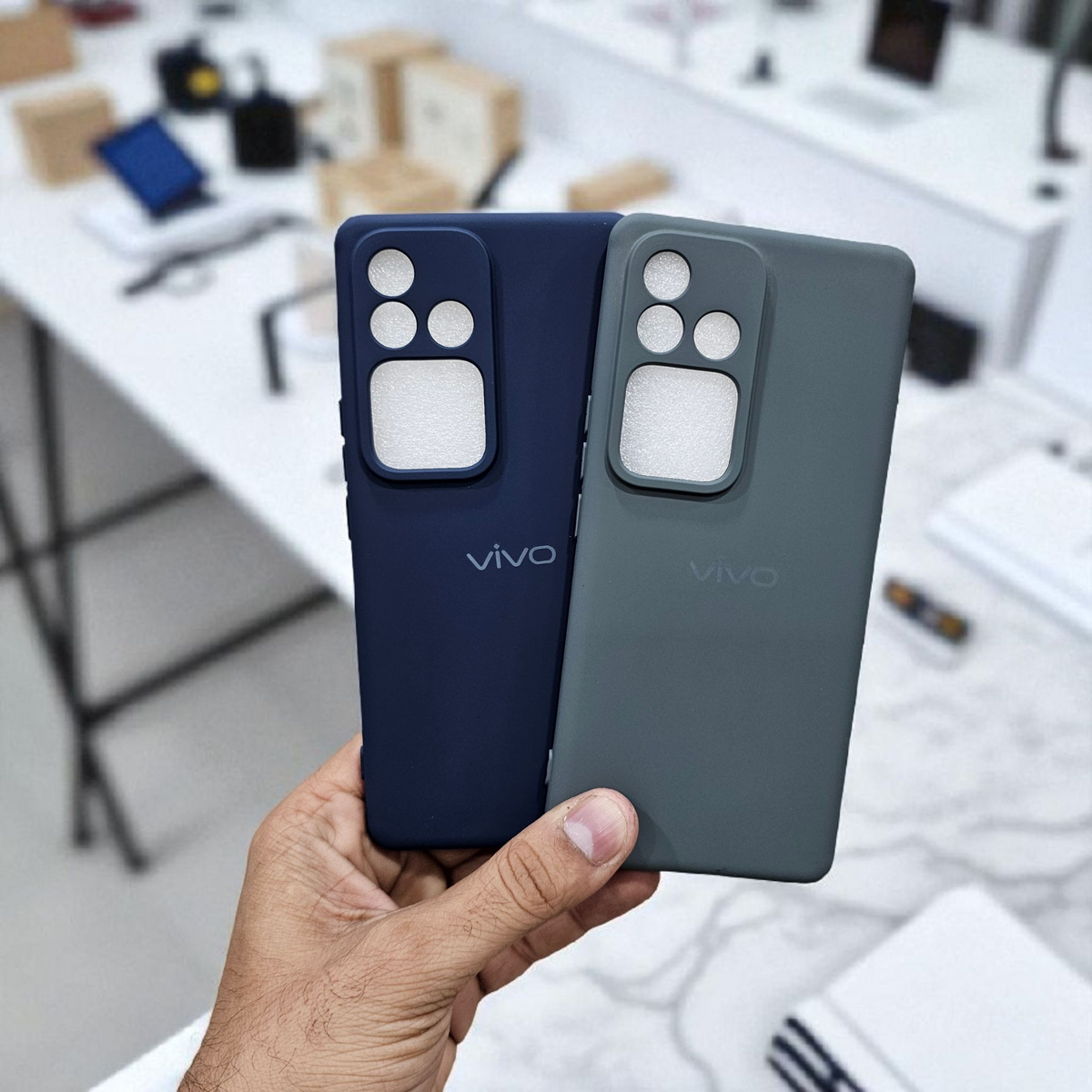 (Pack of 2) Vivo V30/V30 Pro 5G Silicone Back Case Cover - Combo 1