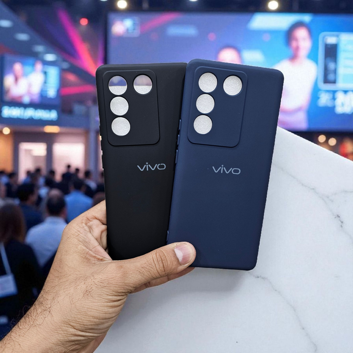 (Pack of 2) Vivo V27/V27 Pro 5G Silicone Back Case Cover - Combo 2