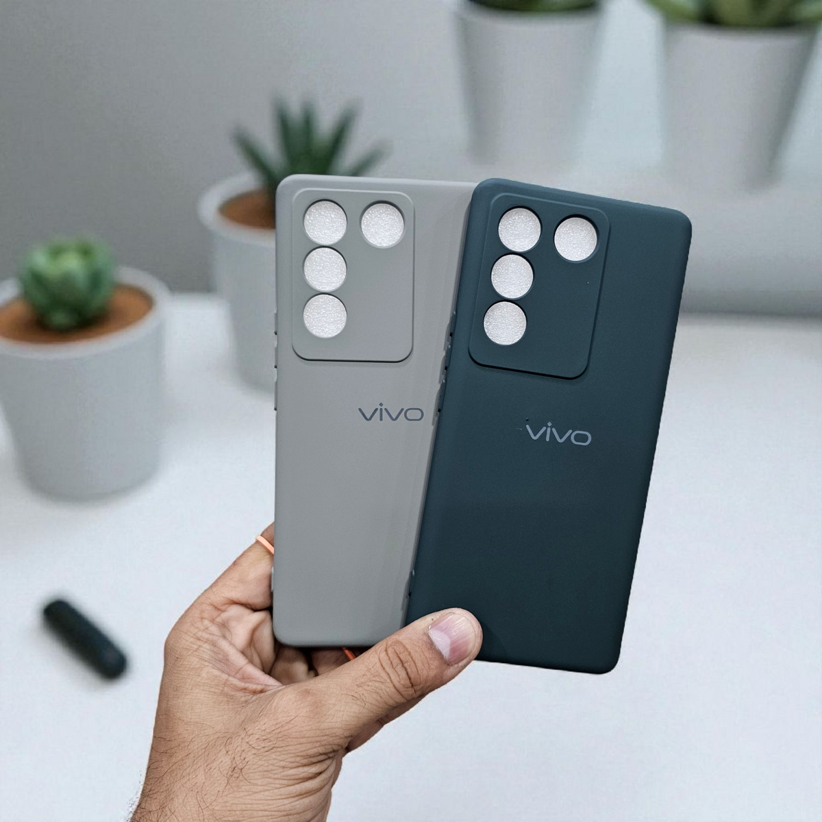 (Pack of 2) Vivo V27/V27 Pro 5G Silicone Back Case Cover - Combo 3