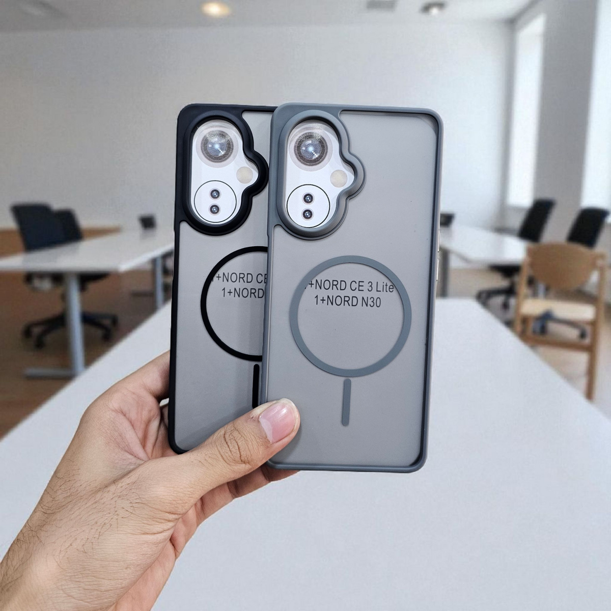 (Pack of 2) OnePlus Nord Ce 3 Lite 5g Magsafe Printed Metal Buttons Back Case Cover - Combo 1