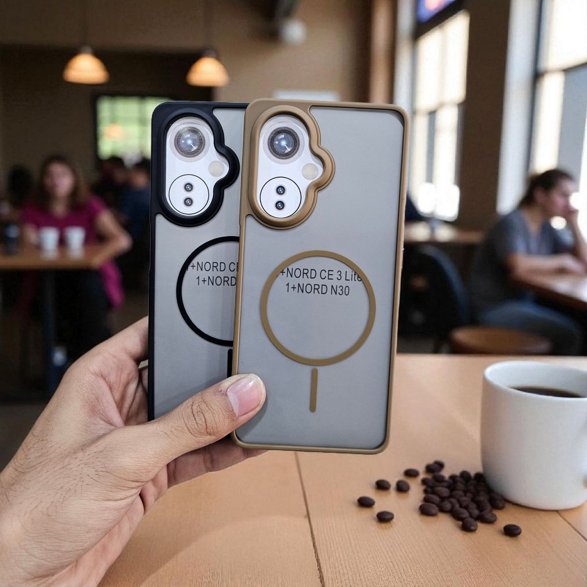 (Pack of 2) Oneplus Nord Ce 3 Lite 5g Magsafe Printed Metal Buttons Back Case Cover - Combo 2