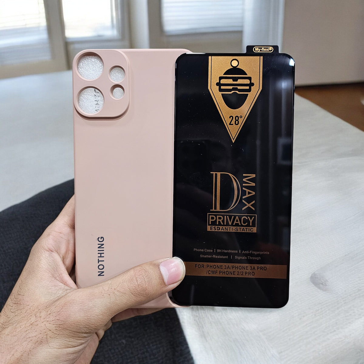 (combo pack)Nothing Cmf Phone 2 Pro Soft Silicone Case + Fingerprint Tempered Glass - Peach