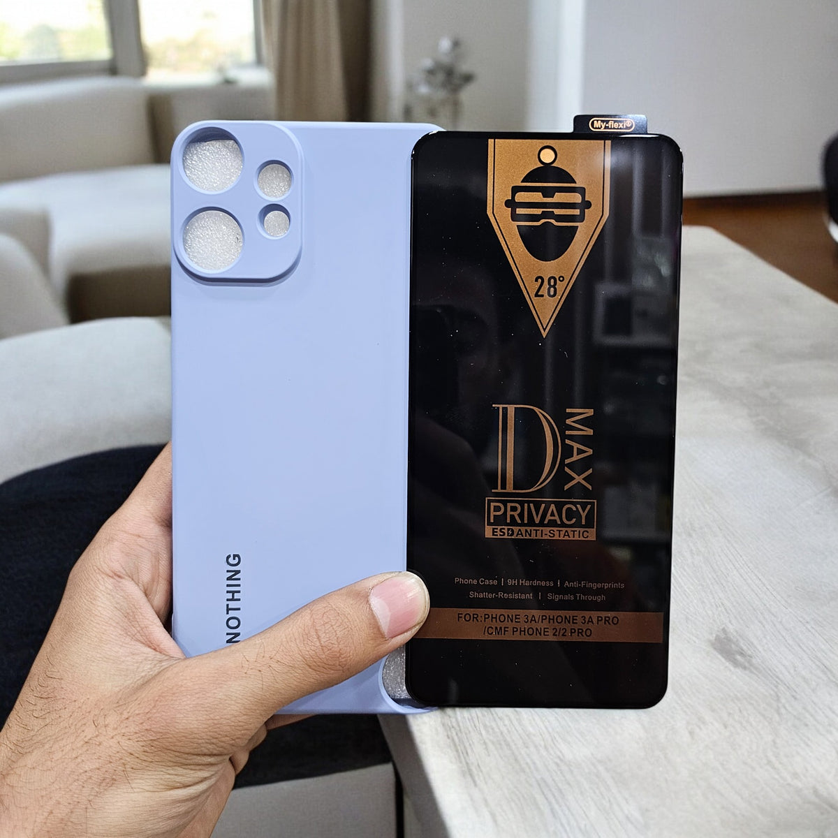 (combo pack)Nothing Cmf Phone 2 Pro Soft Silicone Case + Privacy Tempered Glass - Blue2