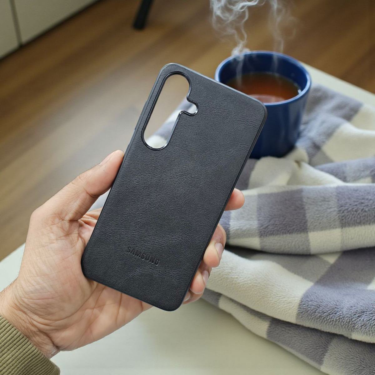 Samsung S24 5g Premium Leather Back Case Cover - Black