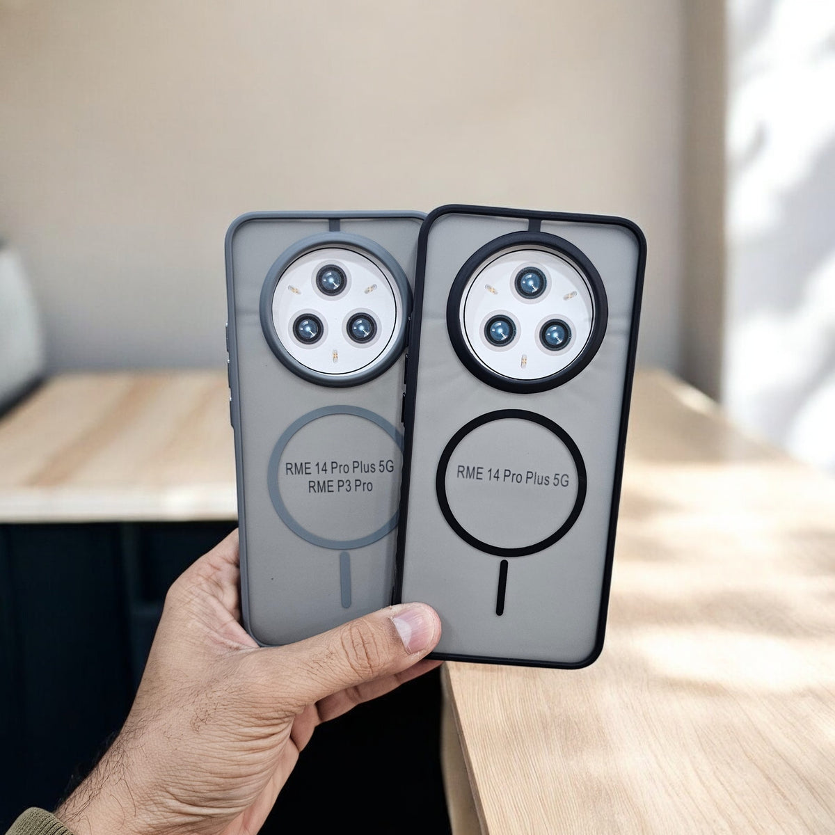 (Pack of 2) Realme 14 Pro Plus 5g Magsafe Printed Metal Buttons Back Case Cover - Combo 2
