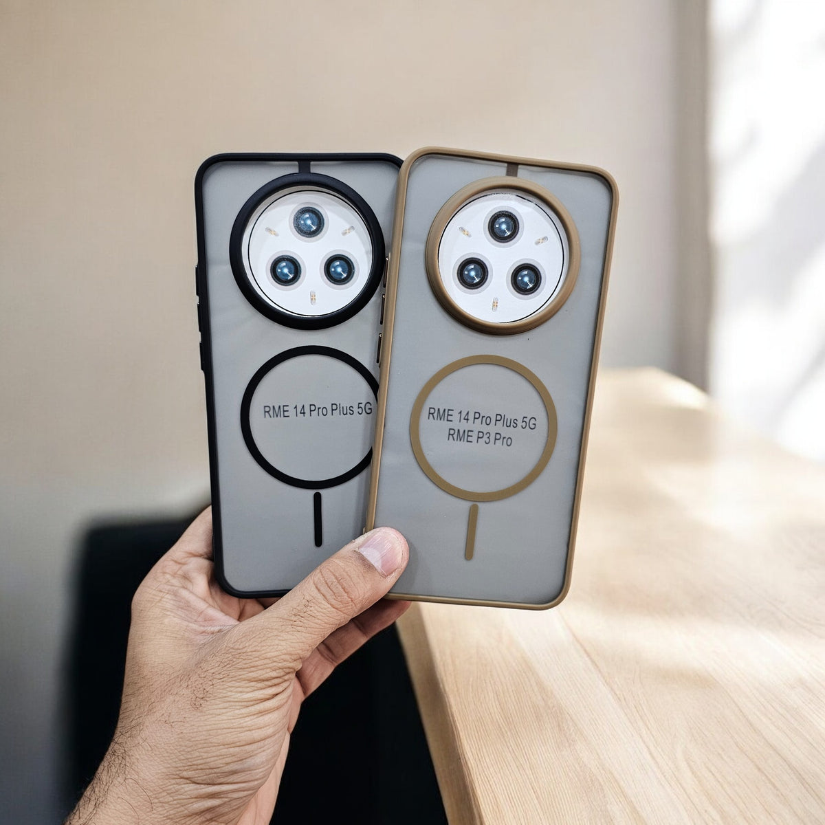 (Pack of 2) Realme 14 Pro Plus 5G Magsafe Printed Metal Buttons Back Case Cover - Combo 1