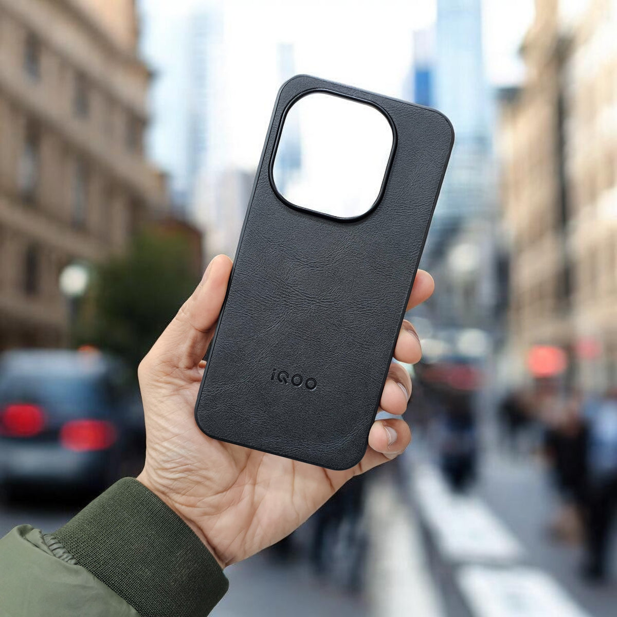 iQOO 15 5g Premium Leather Back Case Cover - Black