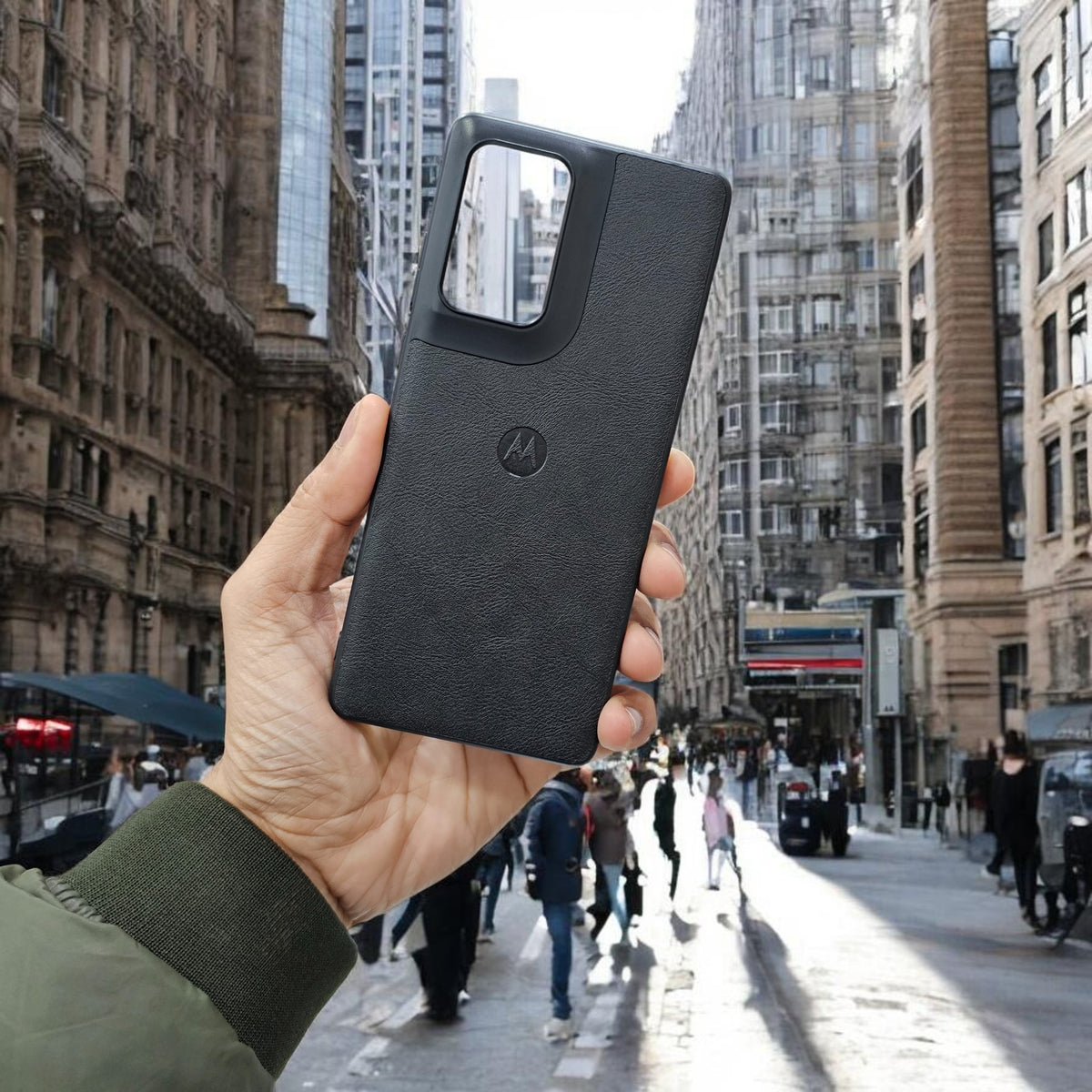 Motorola Moto Edge 50 Fusion/G96 5g Premium Leather Back Case Cover - Black