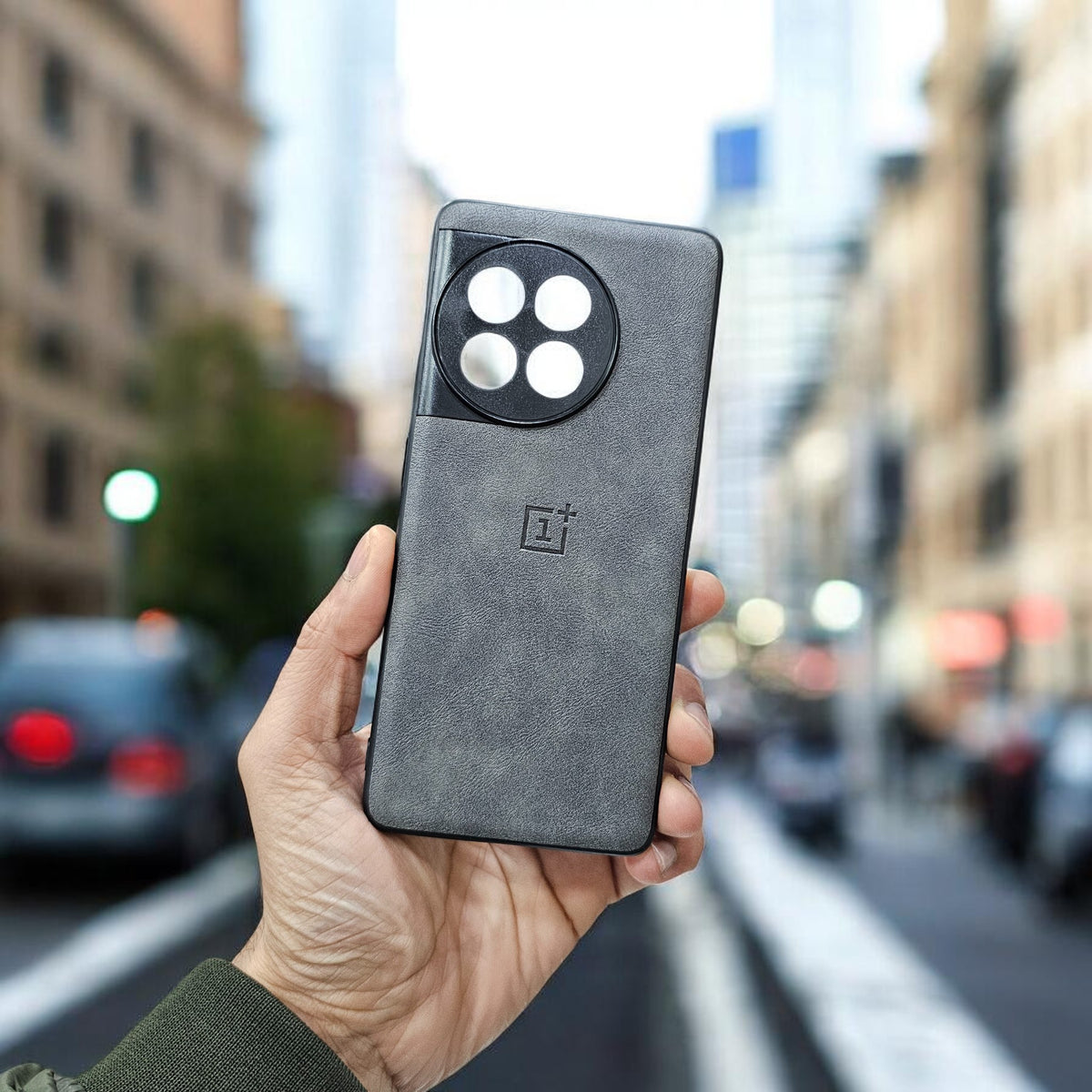 OnePlus 11R 5g Premium Leather Back Case Cover - Grey
