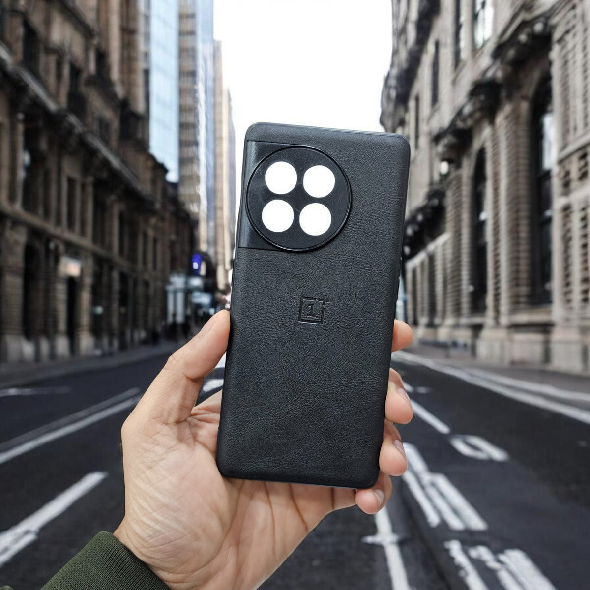 OnePlus 11R 5g Premium Leather Back Case Cover - Black