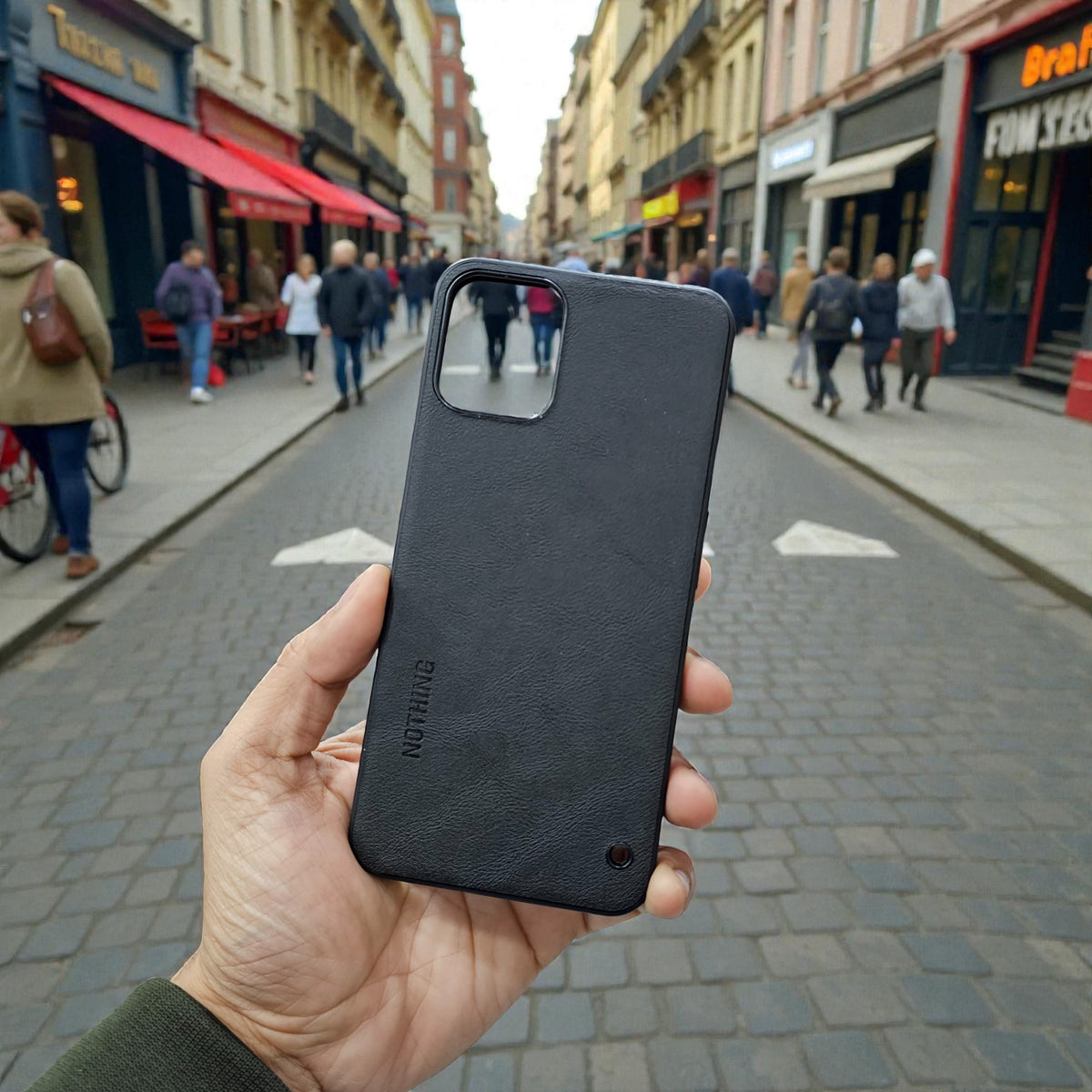 Nothing Phone 3A Lite 5g Premium Leather Back Case Cover - Black