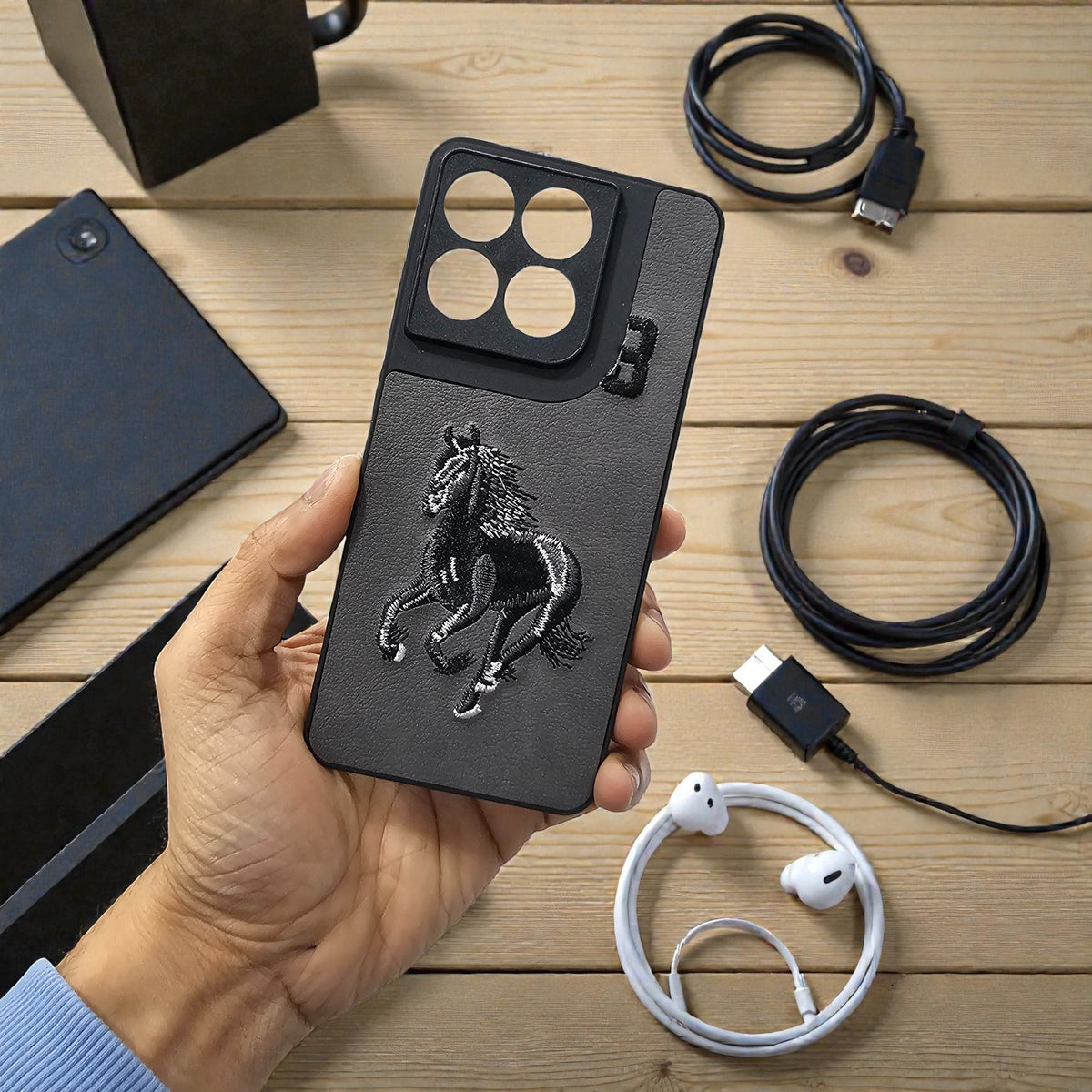 Motorola Moto Edge 70 5g Premium Polo Santa Barbara Leather Back Case Cover - Grey