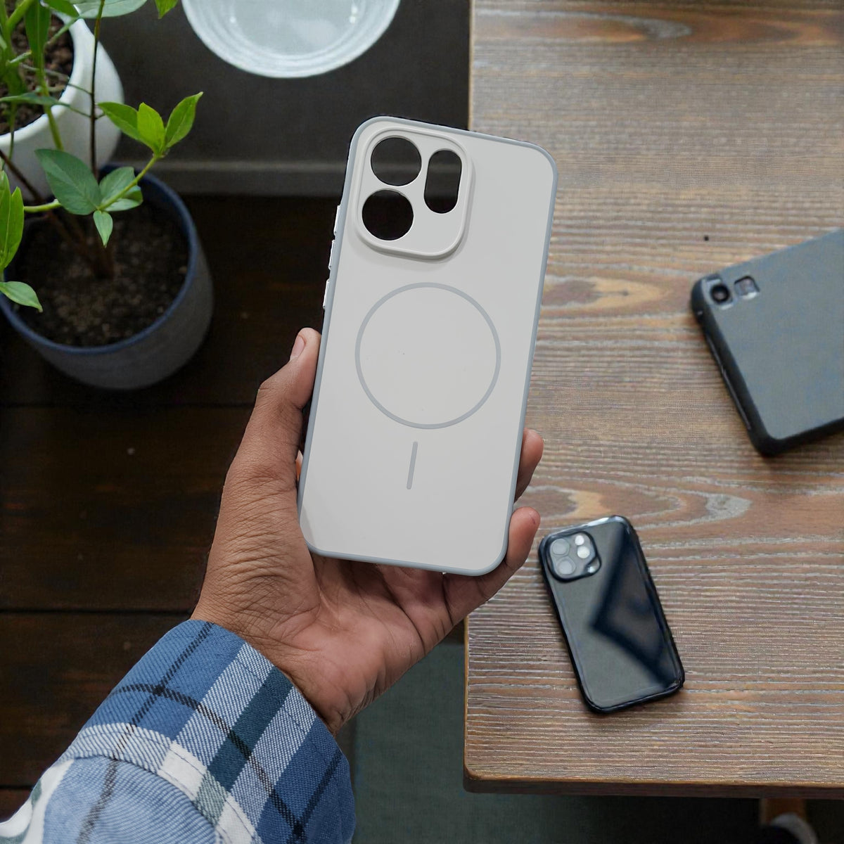 Oppo Reno 15 Pro 5g Premium Magsafe Printed Candy Color Back Case - Cream White