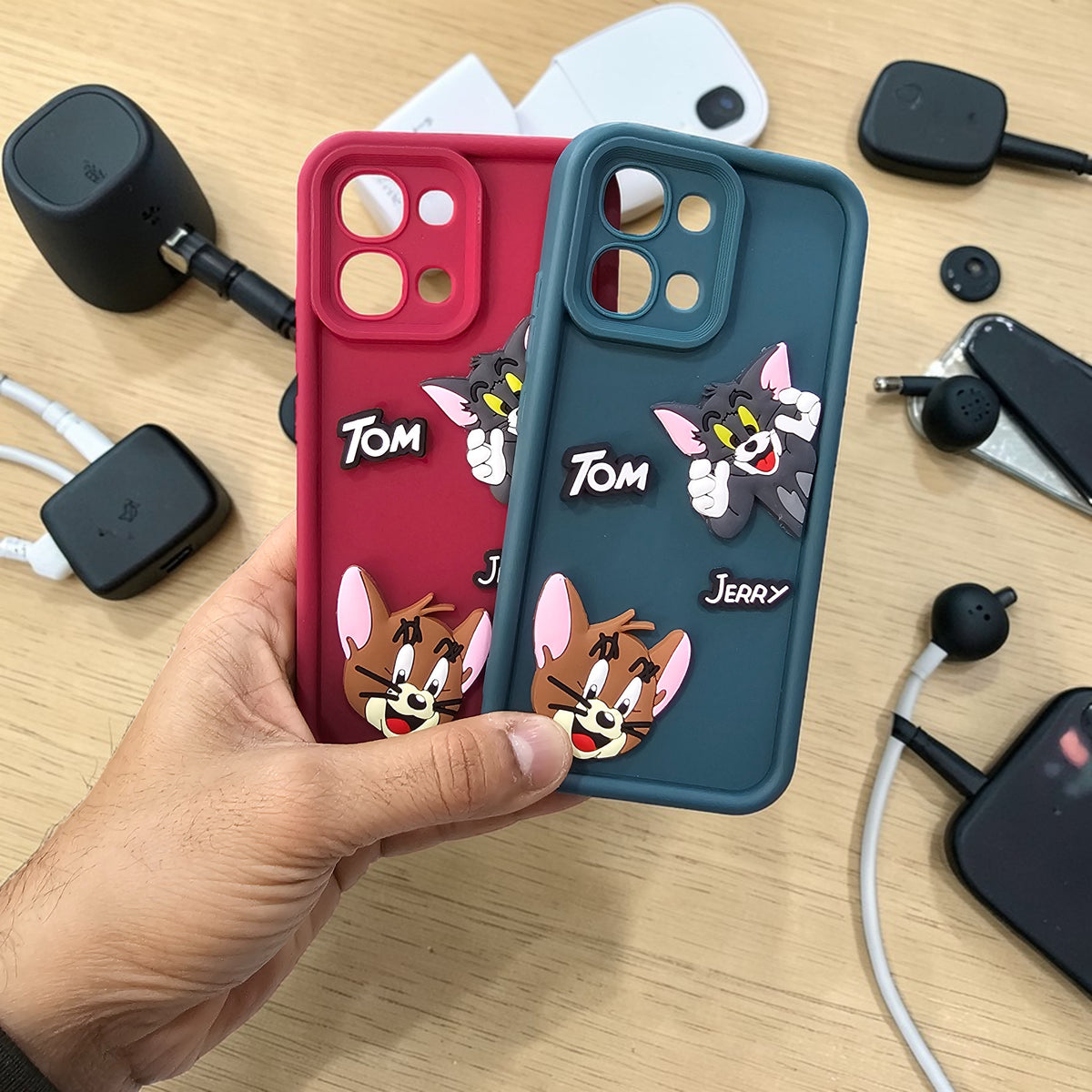 (Pack of 2)Oppo F31/A6 Pro 5G Soft Silicone tom & jerry Back Cover Case - Combo 2