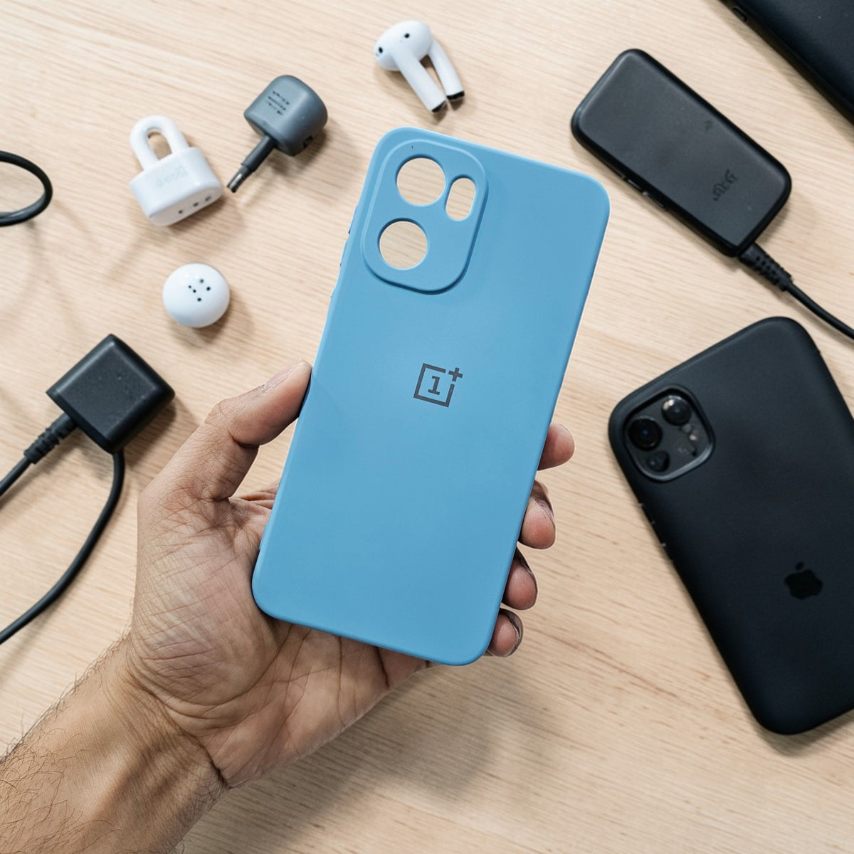 OnePlus 15R 5g Premium Soft Silicone Back Case Cover - Sky Blue