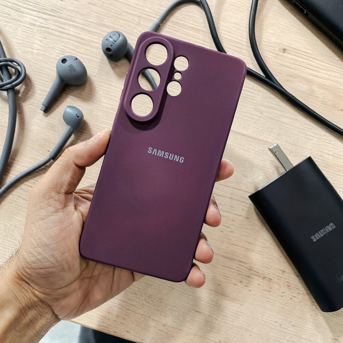 Samung S26 Ultra 5g Premium Soft Silicone Back Case Cover - Wine Red