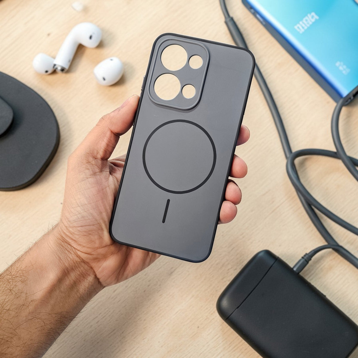 Oppo Reno 13 5g Premium Magsafe Printed Candy Color Back Case - Grey
