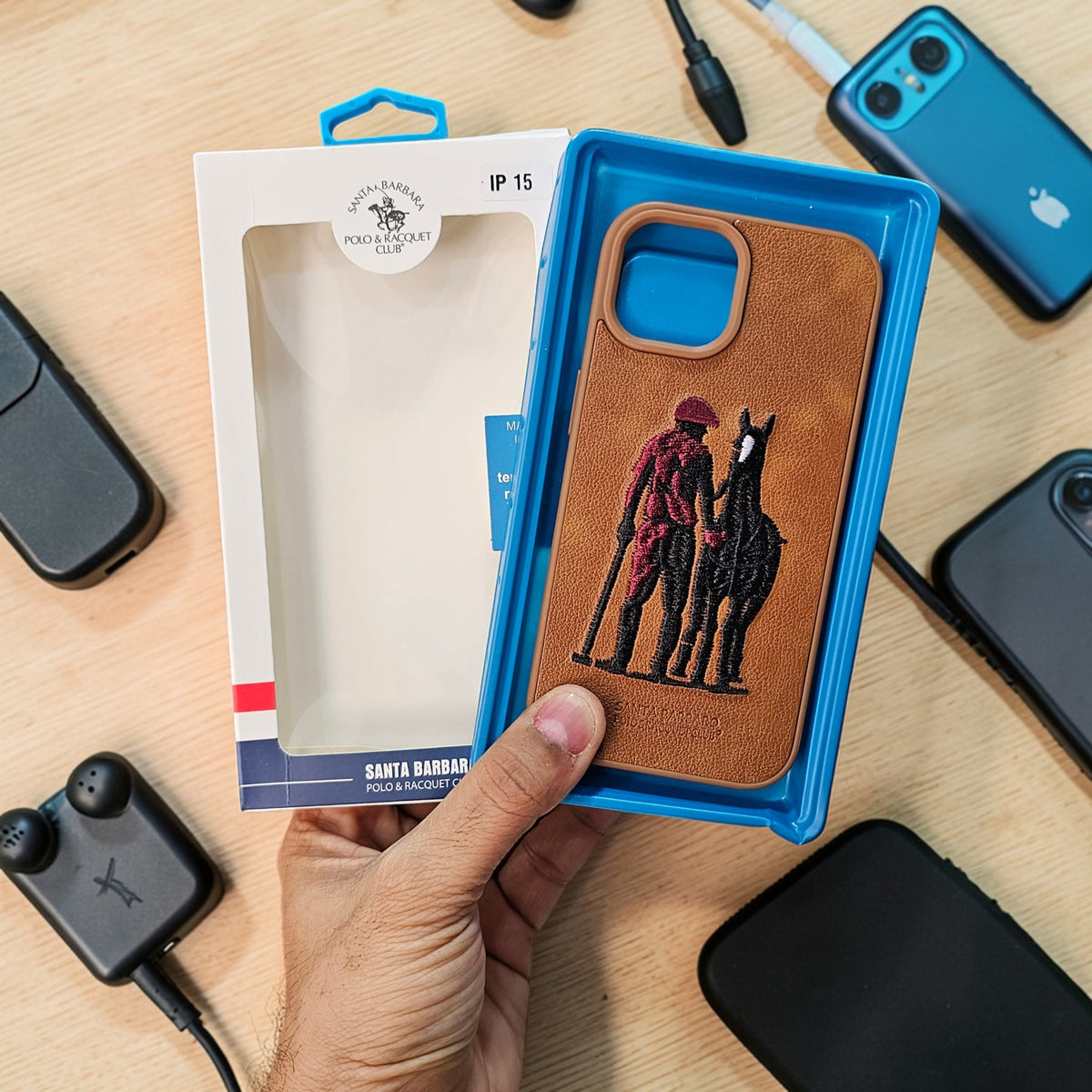 Apple iPhone 15 5g Premium US POLO Assn. Embroidery Leather case - Horse 1