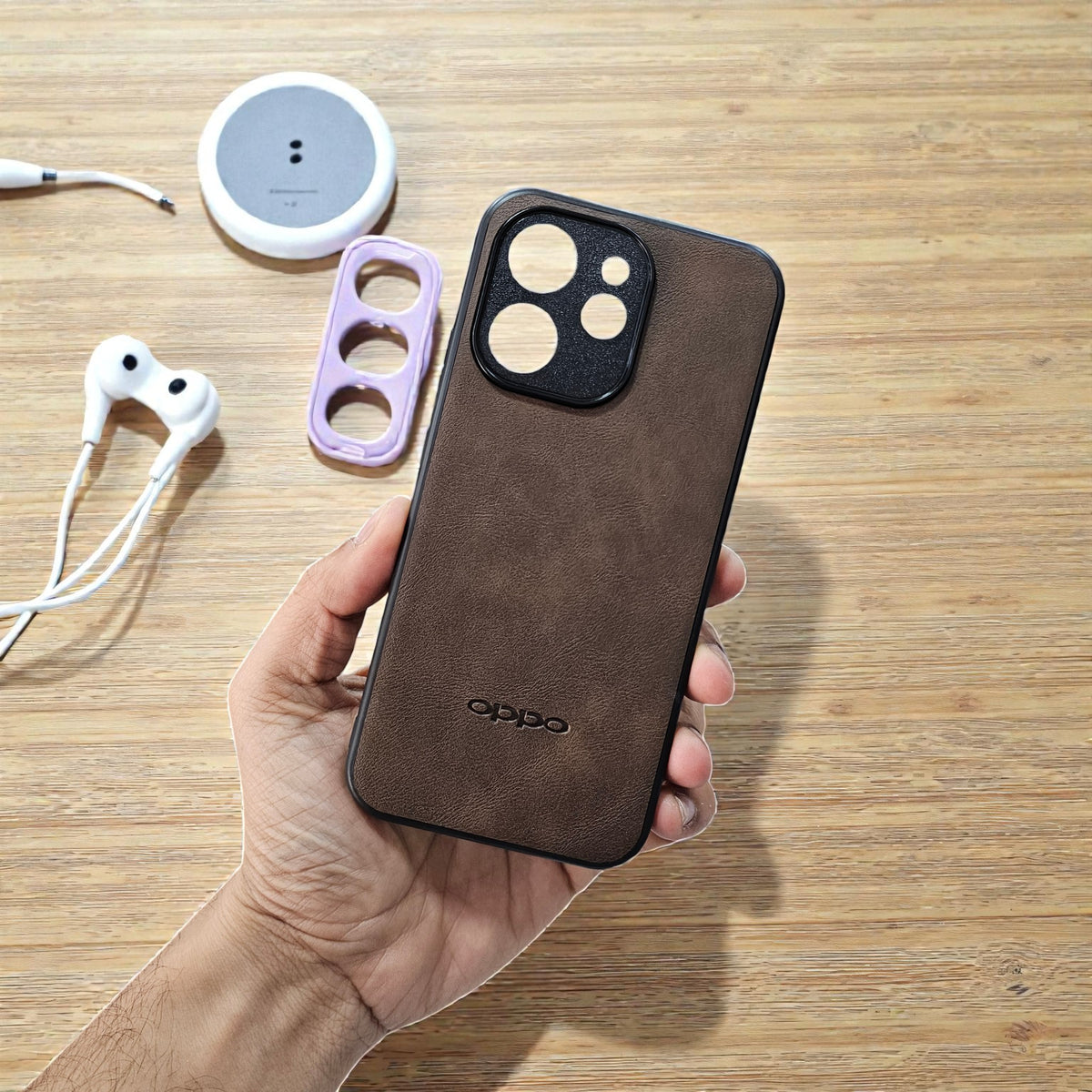 Oppo Reno 15 Pro 5g Premium Leather Back Case Cover - brown