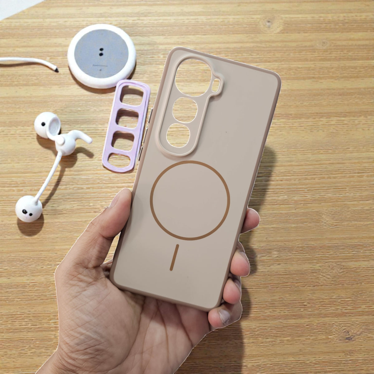 Vivo Y400 Pro 5g Premium Magsafe Printed Candy Color Back Case - Brown