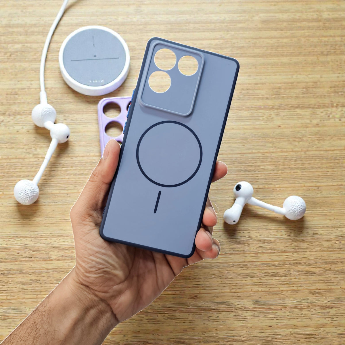 Vivo T2 Pro 5g Premium Magsafe Printed Candy Color Back Case - Blue