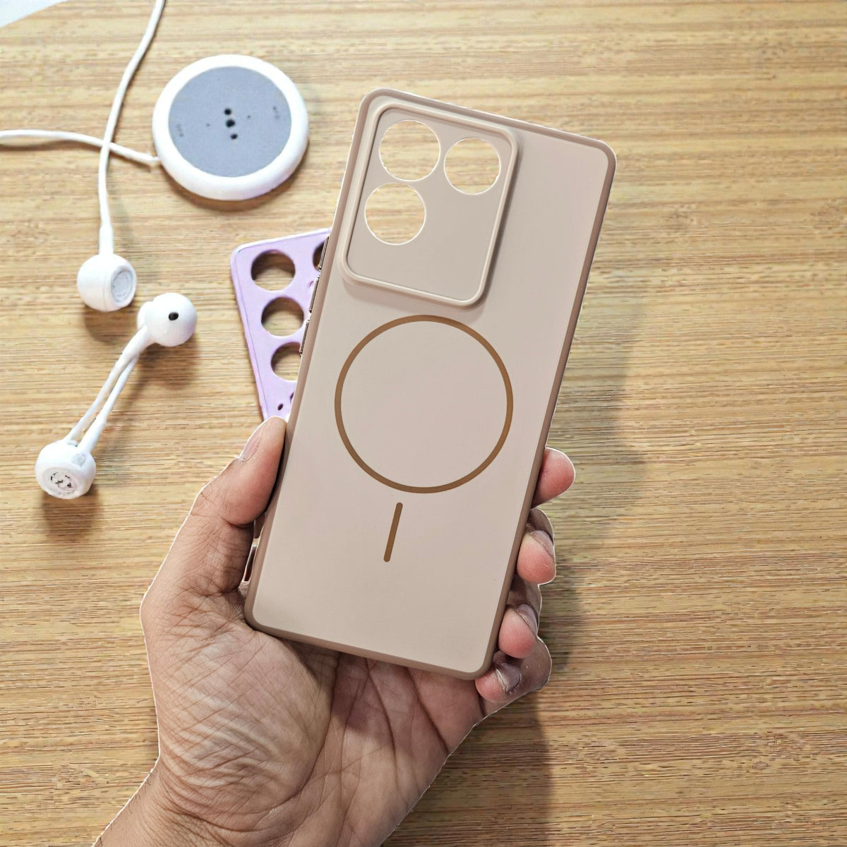 Vivo T2 Pro 5g Premium Magsafe Printed Candy Color Back Case - Brown