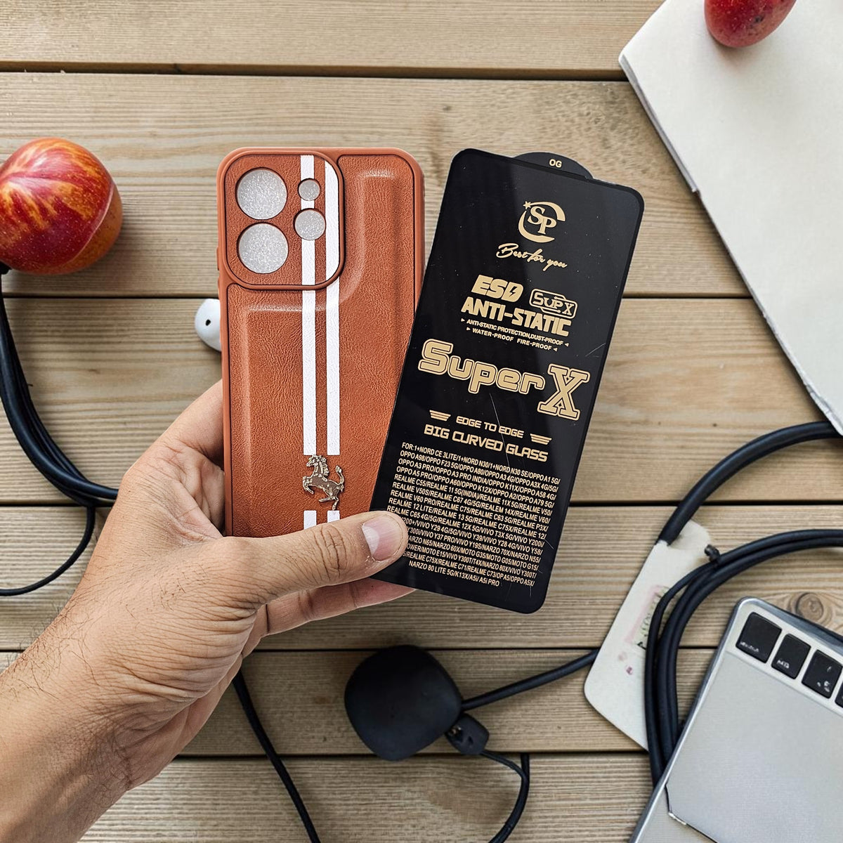 (Free Tempered)Vivo V70 Elite 5g Premium Car Logo Leather Back Case Pouch - pattern 5