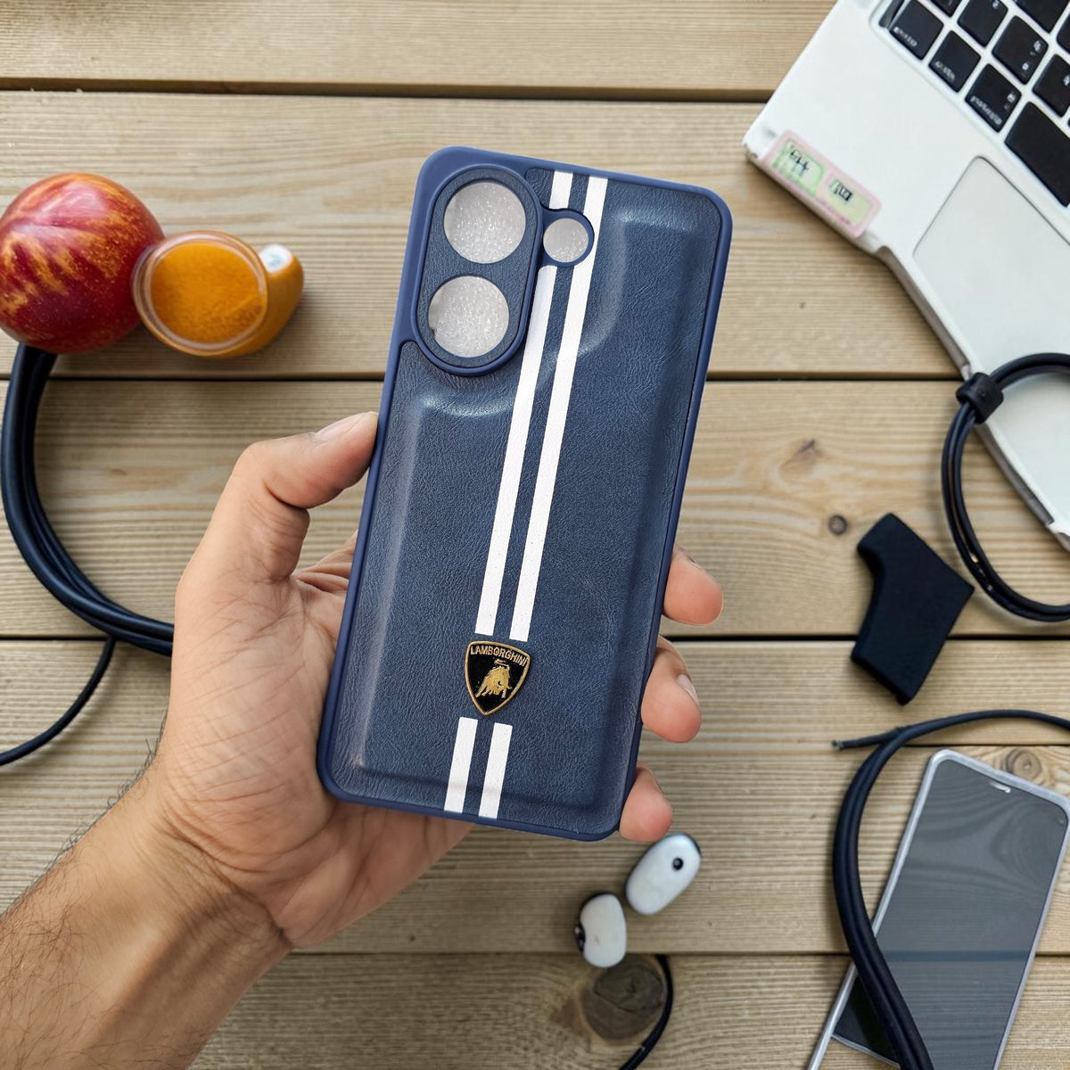 Vivo V60E 5g Premium Car Logo Leather Back Case Pouch - pattern 2